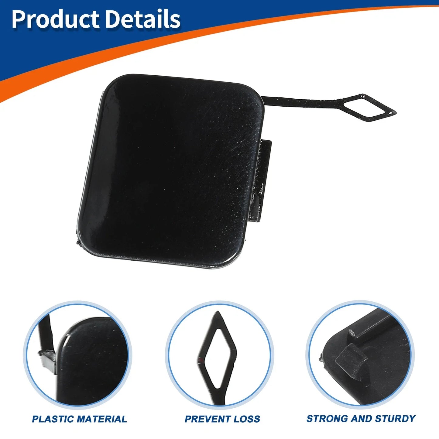 Rear Tow Hook Cover for BMW 525i 528i 530i 540i Black