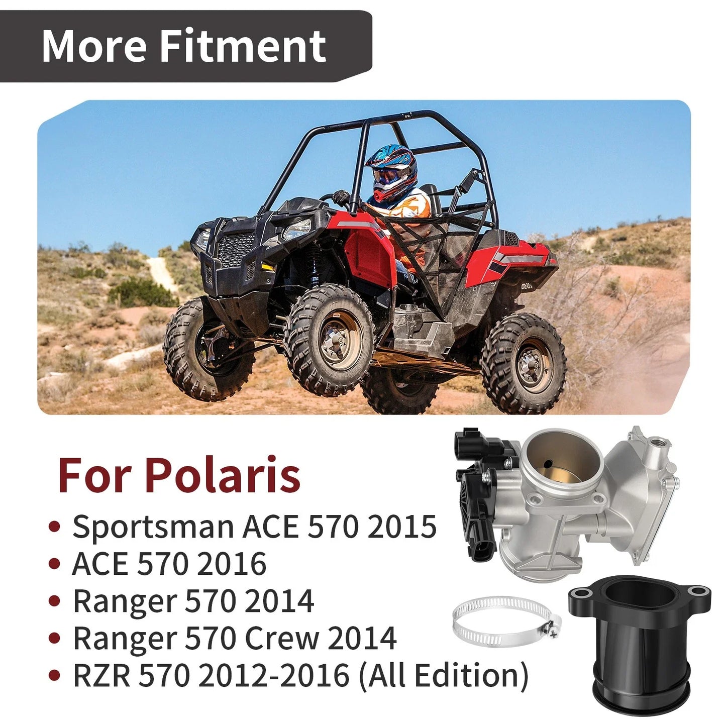 Throttle Body w/ Intake Manifold for Polaris RZR 570 (2012-2016)