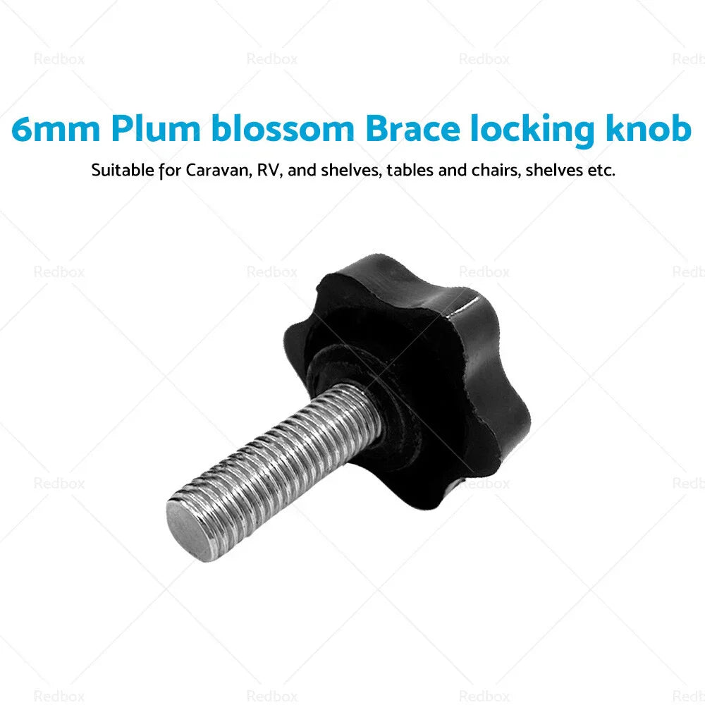 6mm Plum Blossom 1x Awning Brace Locking Knob for Caravan RV