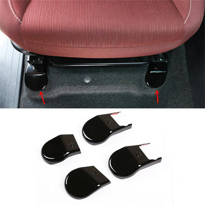 4 Pcs Glossy Black ABS Car Seat Base Cover Trim for Toyota Hilux (2015-2021)