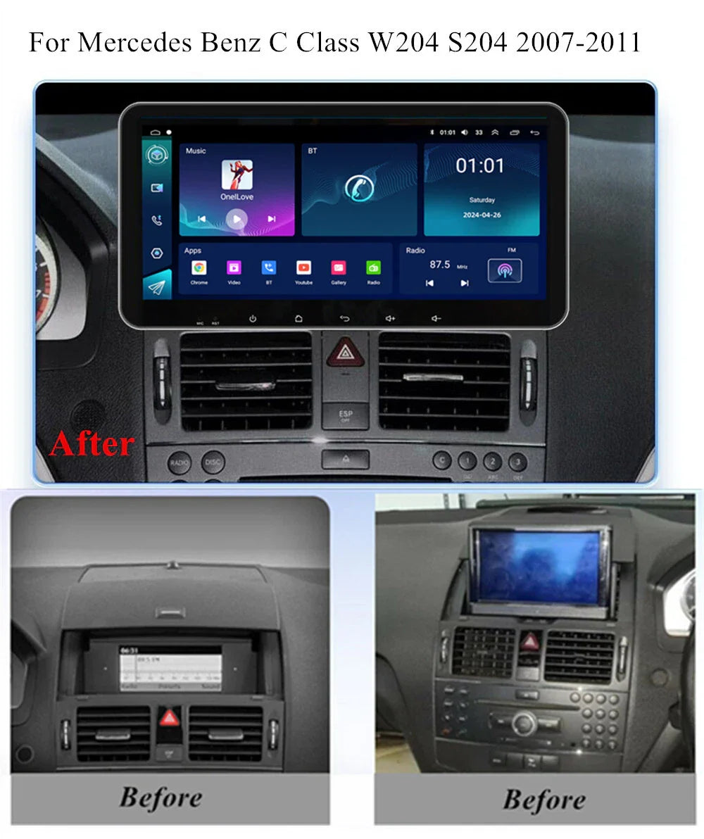 10.33" Car Stereo Radio GPS Navi WiFi OBD RDS for 2007-2011 Benz C Class W204