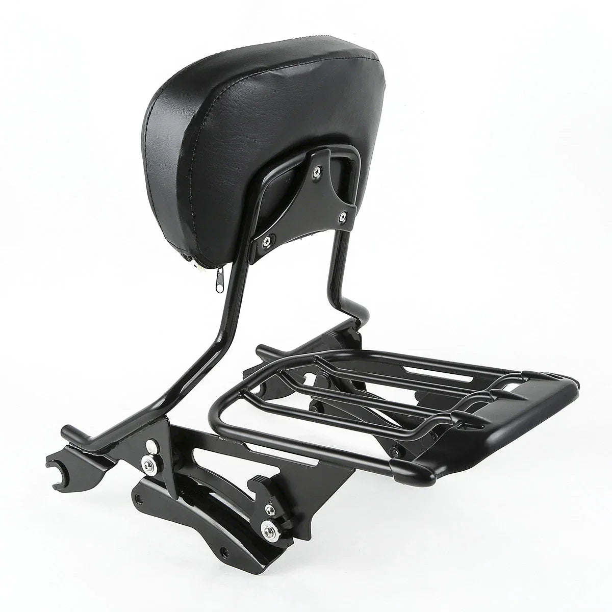 Black Sissy Bar Backrest Luggage Rack for Harley Touring (2014-2025)