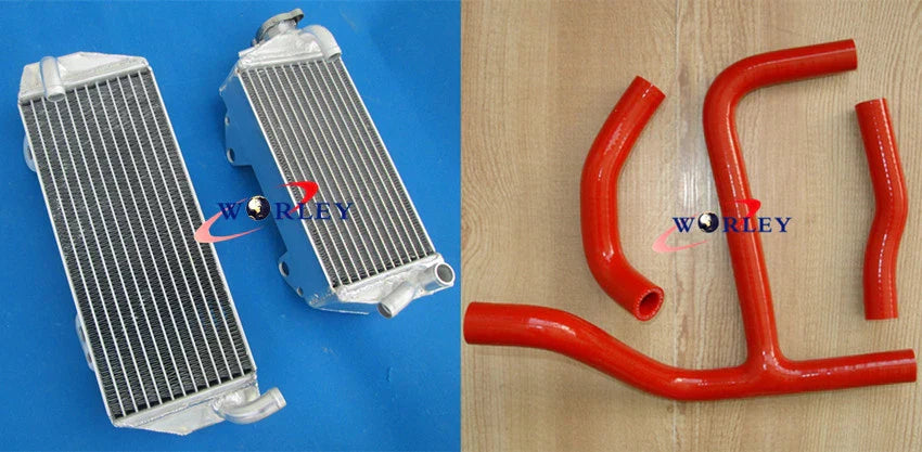Aluminum Radiator + Red Y Hose for Suzuki RMZ250 (2010-2012)