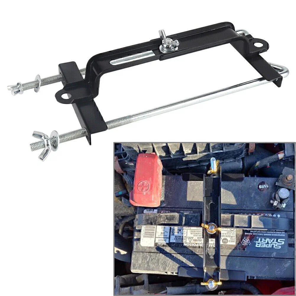 Black Adjustable Battery Holder for Car Storage - Stabilizer Bracket