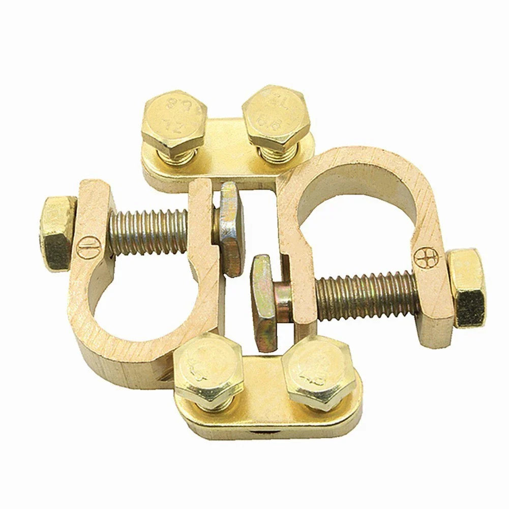 2 x Heavy Duty Brass Battery Terminals for Secure Connections and Extended Use