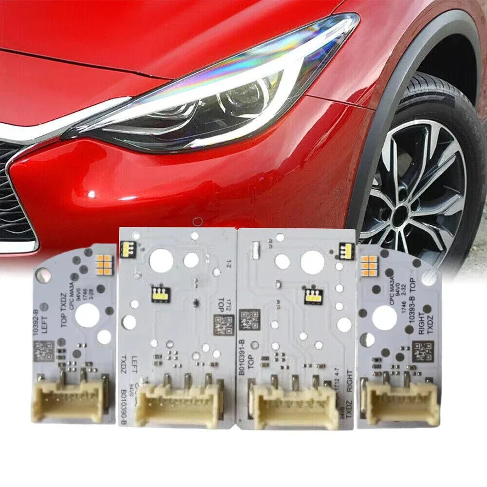 4 x LED Headlight DRL Turn Signal Lamp Boards for Infiniti QX30 Q30 (2017-2019)