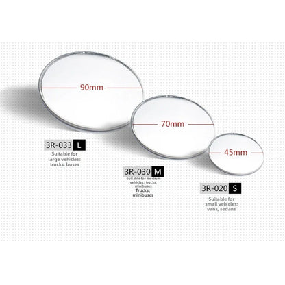 Wide Angle Blind Spot Mirror / 3 Sizes for Trucks Buses Vans Rearview