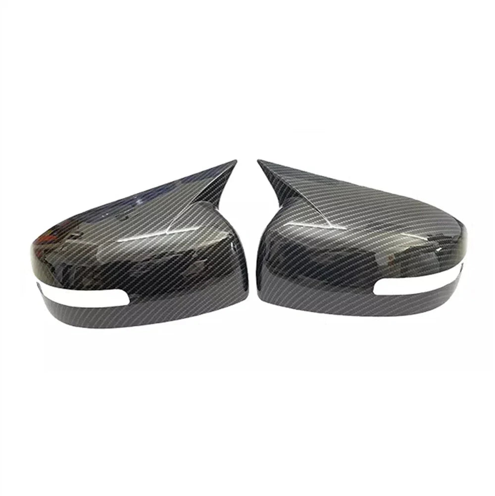 Black Carbon Fiber Side Mirror Covers for 2013-2016 Mitsubishi Lancer EVO