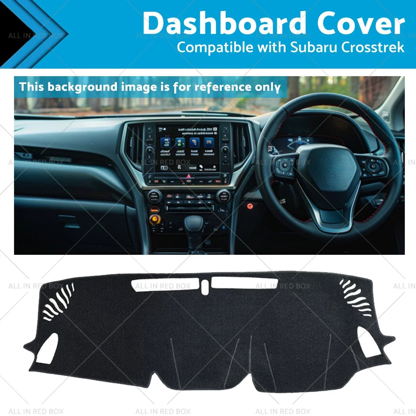 Non-Slip Dash Mat for Subaru Crosstrek (2023-2024) Black Dashboard Cover