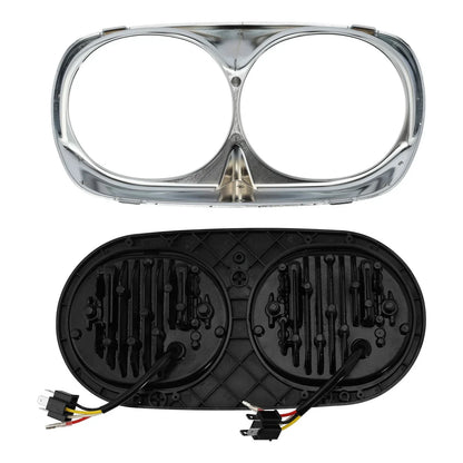 Chrome 5 3/4" Dual Headlight Lamp for Harley Road Glide (1998-2013)