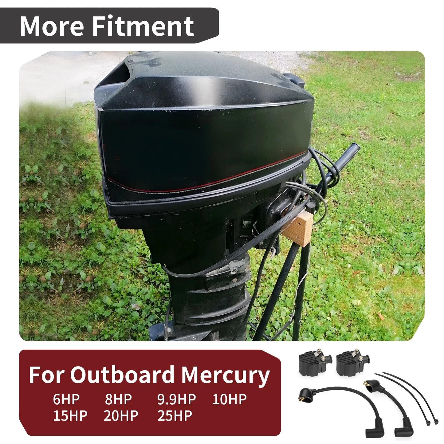 Ignition Coil w/Cable Set for Mercury Outboard