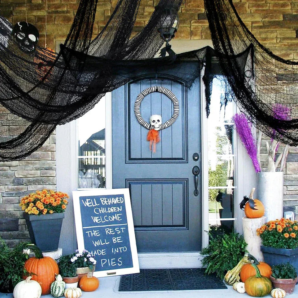 6pcs Halloween Creepy Gauze Cloth for Outdoor Yard Decoration