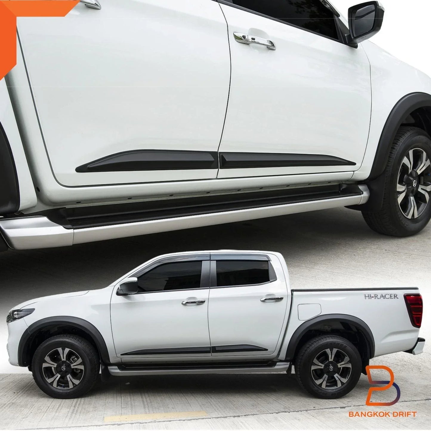 Matte Black OEM Style Side Door Cladding for Mazda BT-50 (2021-2023)