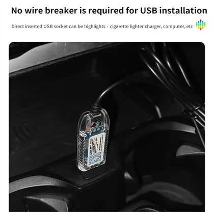 Universal 64 Color LED Car Atmosphere Lamps with Bluetooth Control