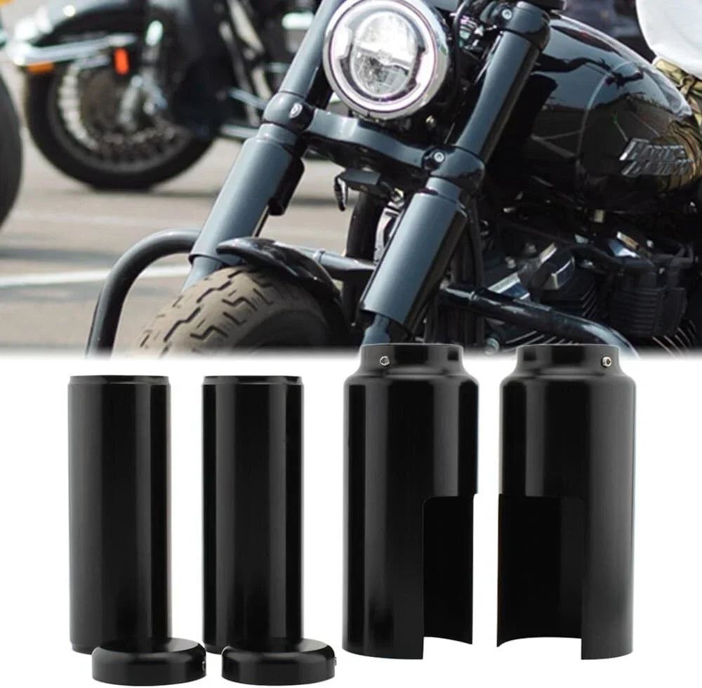 6Pcs Fork Cover Caps for Harley Street Bob FXBB (2018-2021) Black