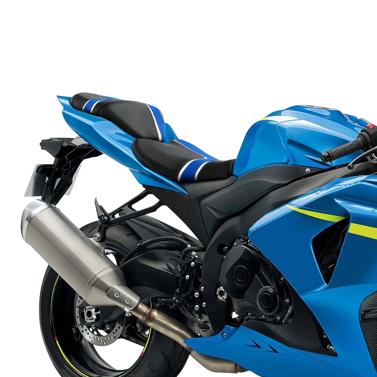 Driver & Passenger Seats Black Blue for Suzuki GSXR1000 (2009 - 2016)