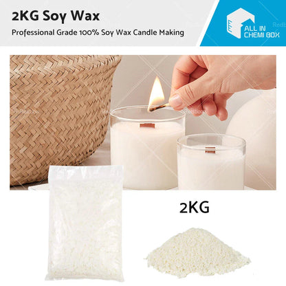 2KG Soy Wax for Candle Making - 100% Pure Natural Bulk Supplies