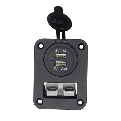 50 Amp Dual USB Socket Flush Mount Recessed Plate for Anderson Boat Camper