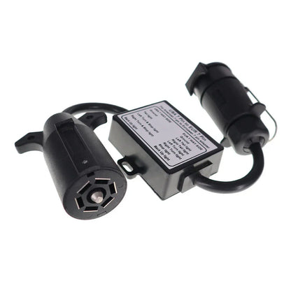 7-Way Blade to 7-Pin Round Trailer Light Converter for USA to EU