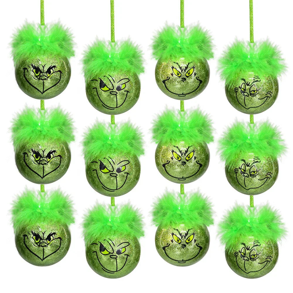 Cute Green Elf Christmas Tree Ornaments - 1 Xmas Balls Decor