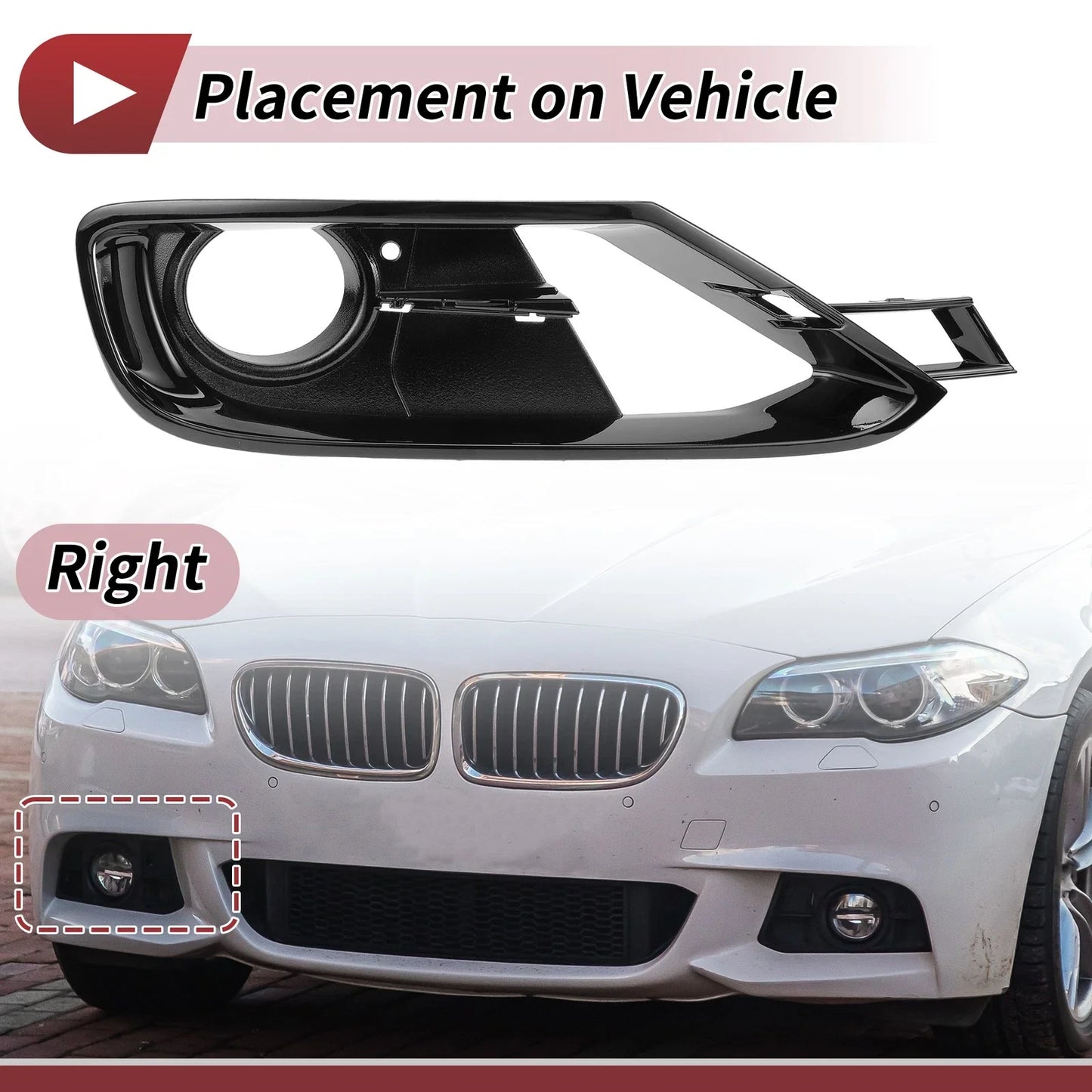 1 Pc Front Right Fog Light Grill for BMW 3 Series (2012-2017)