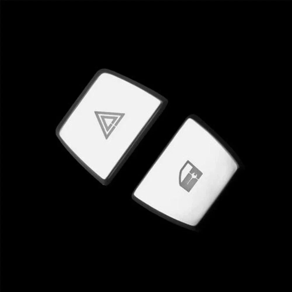 BMW 5 6 7 Series Car Warning Light Button Cover Trim Silver