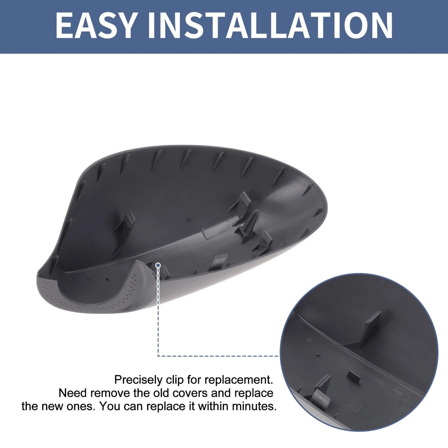 Mirror Cover Cap Replacement Gray for BMW 1 Series (2004-2010)