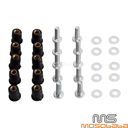 10 x M5 Stainless Steel Screws for Motorcycles Windshield Fairing Bolts
