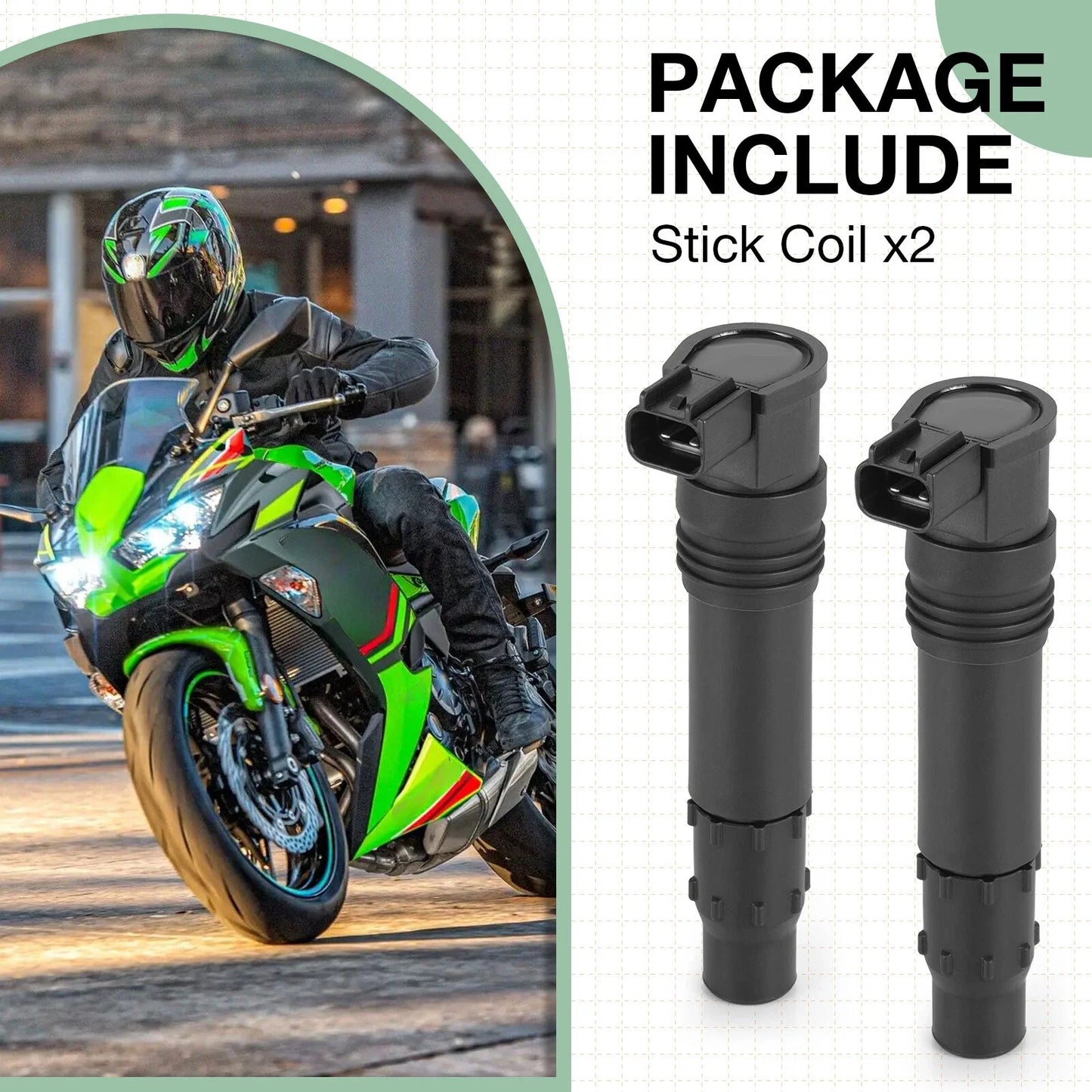 Ignition Coils 2 x for Kawasaki Versys 650 KLE650 (2008–2014)