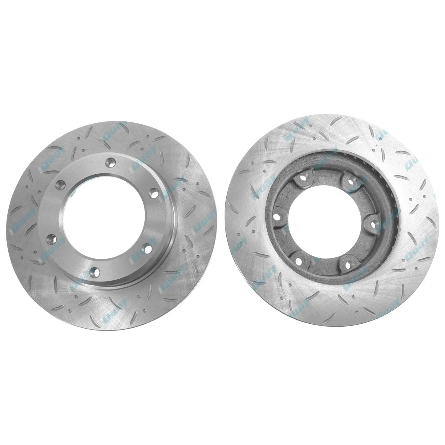 2 x Front Slotted Disc Rotors & Brake Pads for Toyota FJ80 HDJ80 HZJ80 (1990-1992)