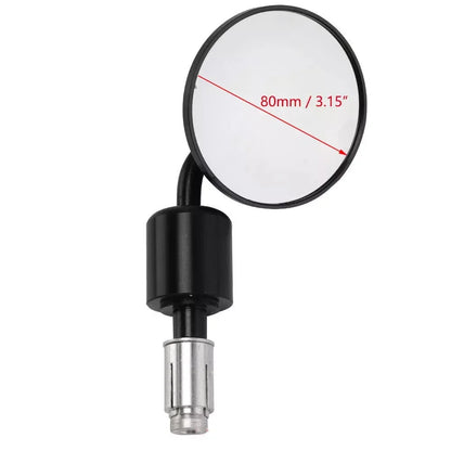 Black Round Aluminum Handle Bar End Mirrors for Cafe Race Motorcycle