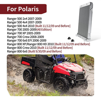 Aluminium Radiator for Polaris Ranger 700 XP 700 6x6 4x4 EFI (2005–2009)