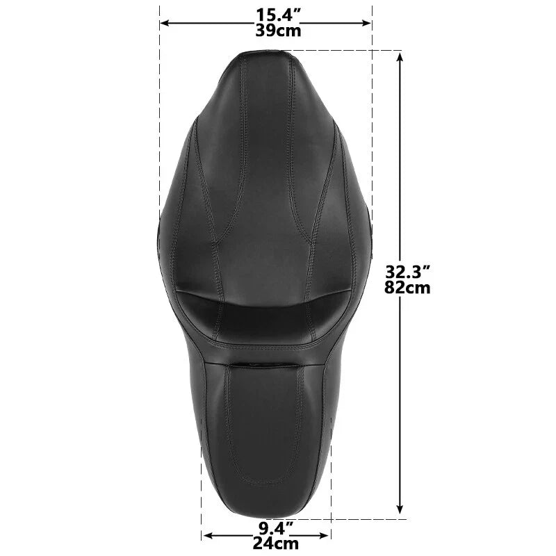 Black Driver Passenger Seat for Harley Touring CVO Road Electra Glide (09-23)
