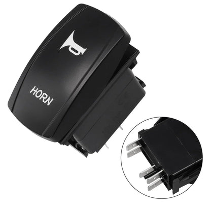 Rocker Switch Black ABS Blue LED Speaker Push Button for Car