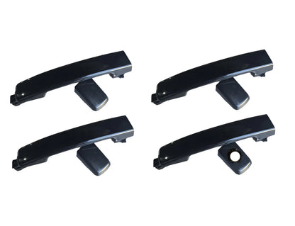 4pcs Smooth Black Door Handle for Nissan Dualis J10, Navara D40 (2007–2013)
