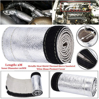 Heat Shield Thermal Sleeve Insulation Wire Hose Cover / 2m / Wire Hose Cover for Fuel Lines