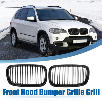 Pair Front Hood Bumper Grille Grill for BMW X5 X6 E70 (2007-2013)