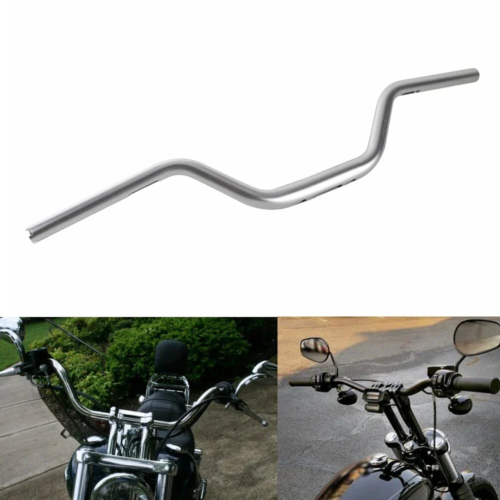 1-1/4" Silver Club Style Handlebar Kit for Harley Softail, Street Bob, Sportster
