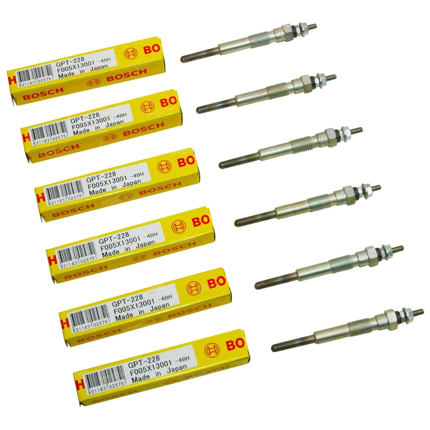 6 x 24volt Diesel Glow Plugs for Toyota HZJ70 HZJ73 (1990–1994)