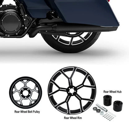 18x5.5 Rear Wheel Rim Hub Pulley Sprocket for Harley Road Glide (2009-2023)