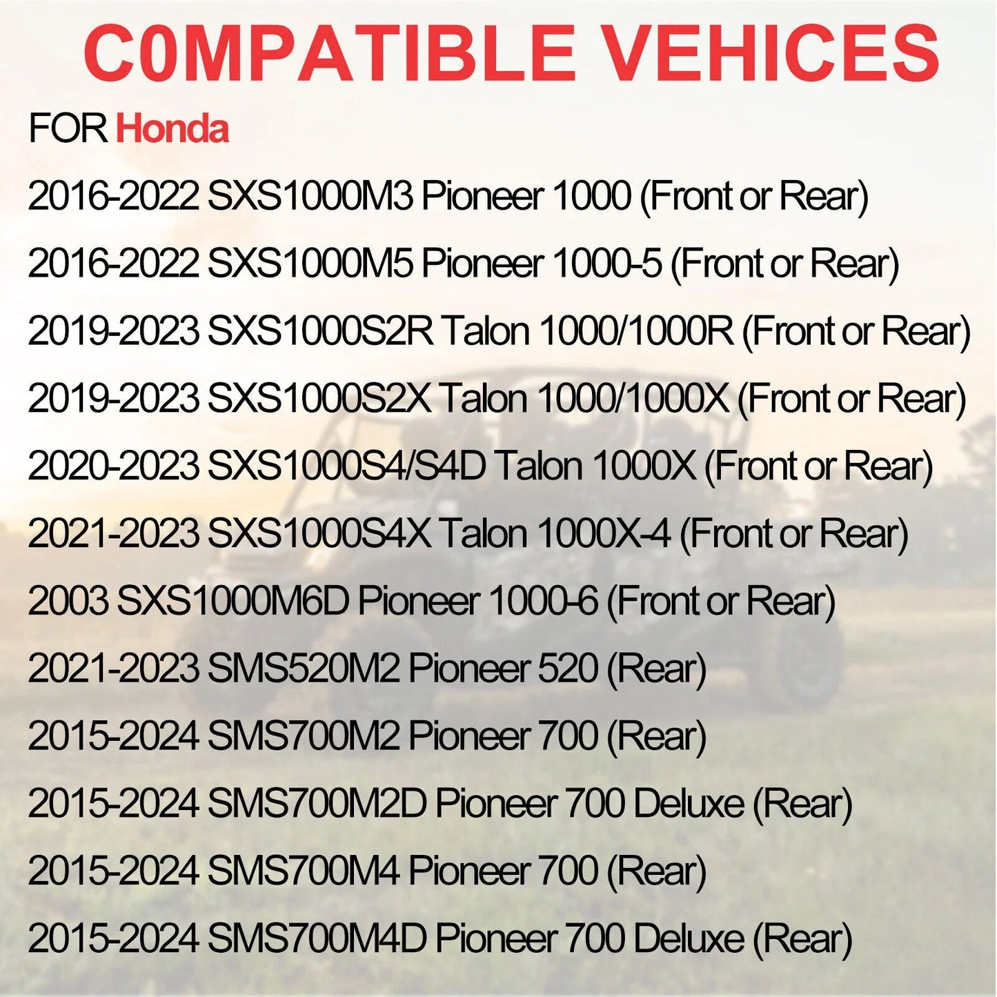 2 Front or Rear Wheel Bearing + Circlip for Honda Pioneer 1000 (2016–2022)