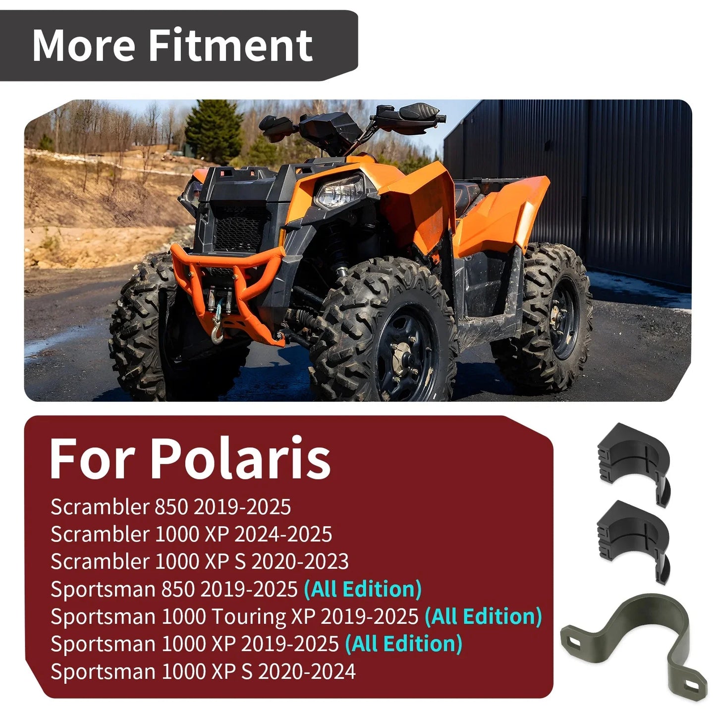 Post Sway Bar Bushing Bracket for Polaris Scrambler 850 XP/1000 (2009-2014)