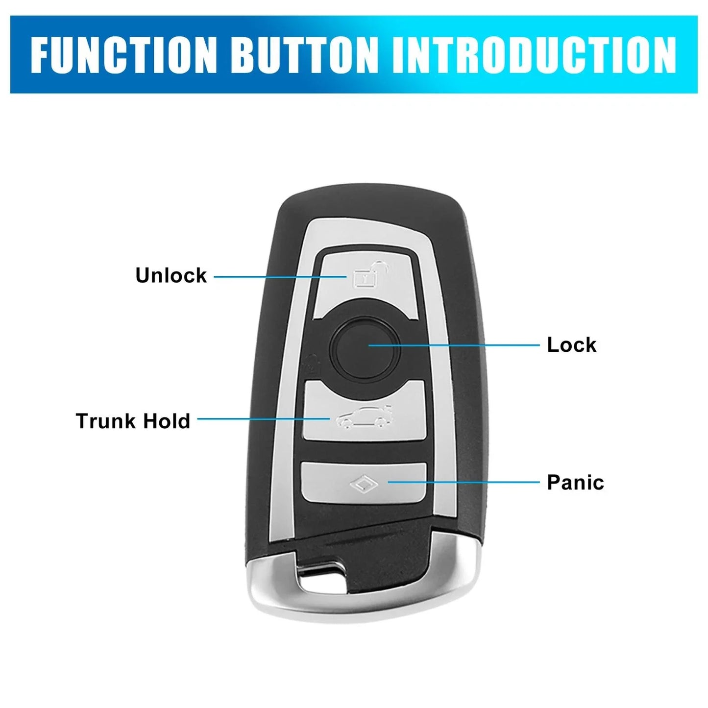 Key Fob Shell Case 4 x Key Buttons for BMW 1 3 5 Series