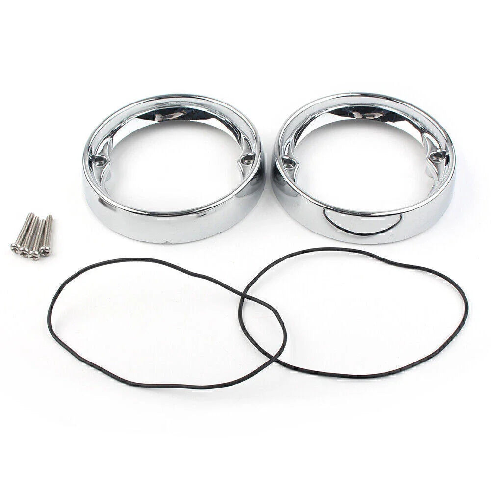 Chrome Deep Dish Turn Signal Bezels  for Harley Road King FLHR (1994-2023)