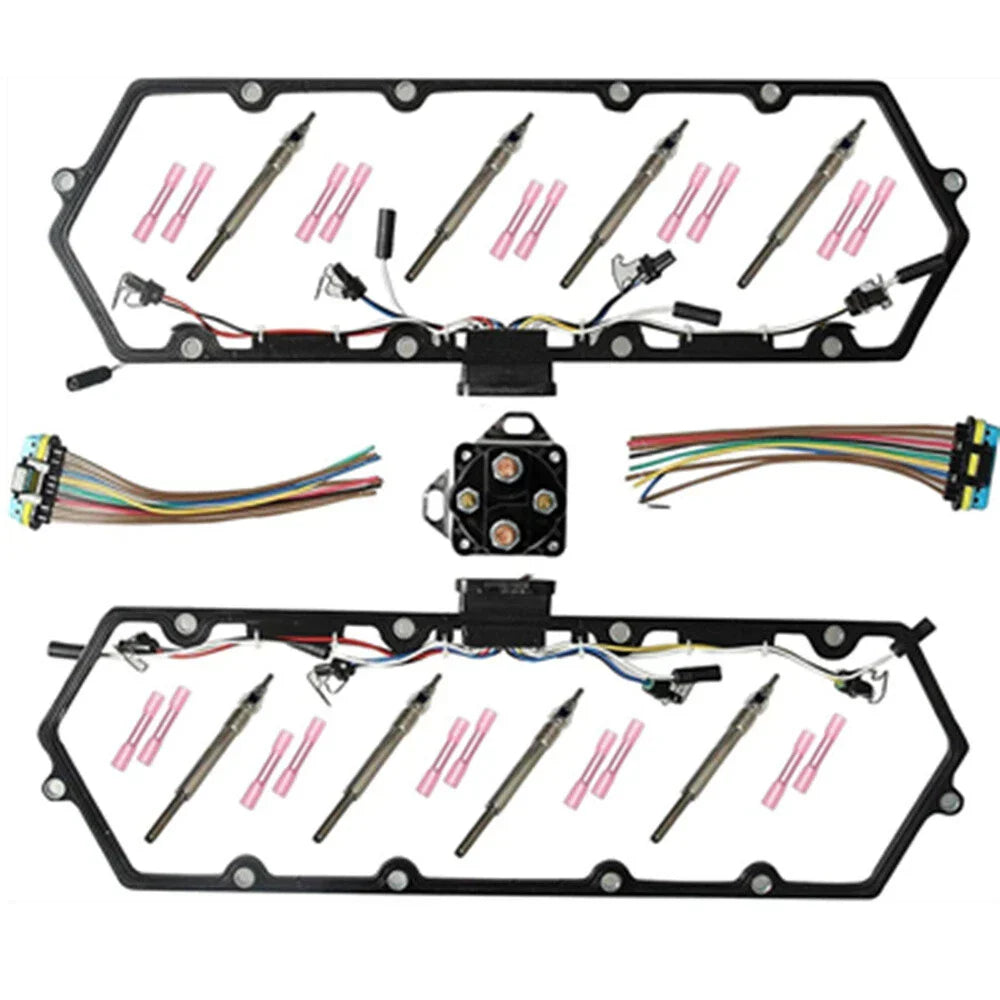 8Pcs Glow Plugs & Valve Cover Gaskets for Ford 7.3L (1994-2003)