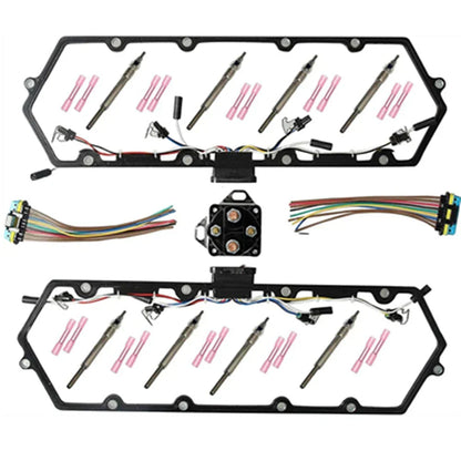 8Pcs Glow Plugs & Valve Cover Gaskets for Ford 7.3L (1994-2003)