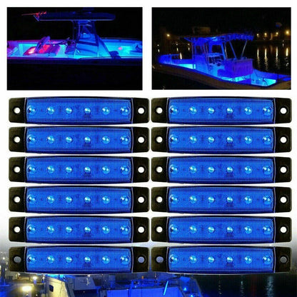 12 x LED Cabin Deck Courtesy Light Stern Transom Lights Waterproof for Boat