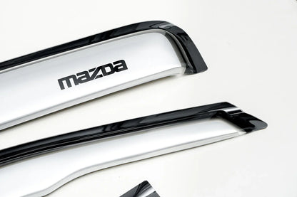 Silver Visor Shield Deflector Weather Guard for Mazda BT-50 (2006-2011)