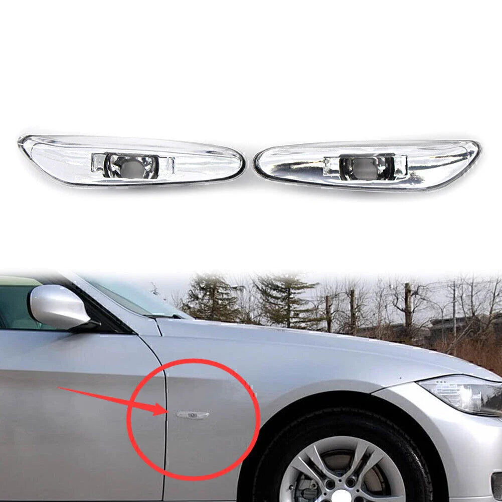 Clear Side Marker Light Turn Signal Lamp for BMW E46 4DR (2002-2005) -