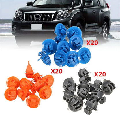 60 x Front Door Trim Body Repair Clips for Toyota Prado (2003-2009)
